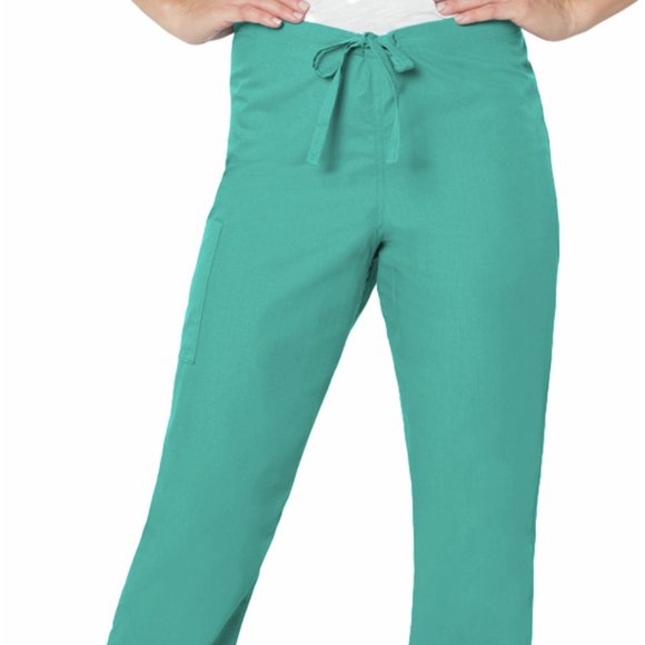 Scrub Zone Unisex medical nursing scrub pants green w/ drawstring size M (tall) - Picture 1 of 4